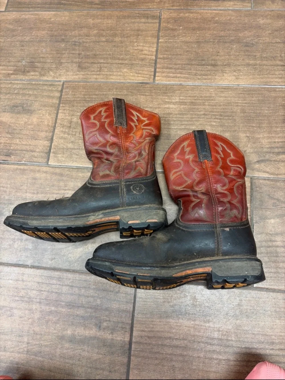 Men's Cowboy Work Boots - Black and Brown
